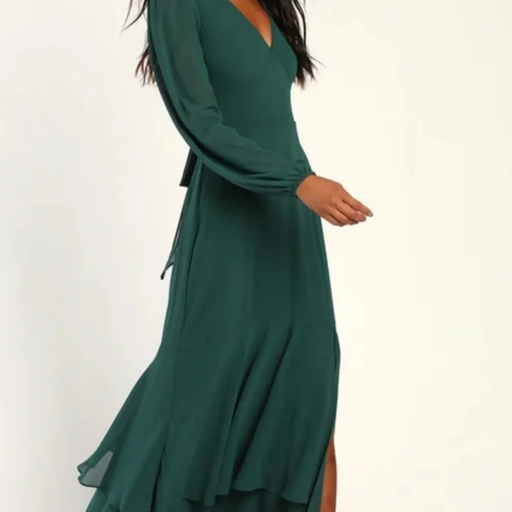 NWOT Lulu's Hunter Green Long Sleeve Tiered Maxi Dress Size 2X=20/22 - Picture 2 of 6